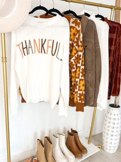 Thankful Embroidered Sweater