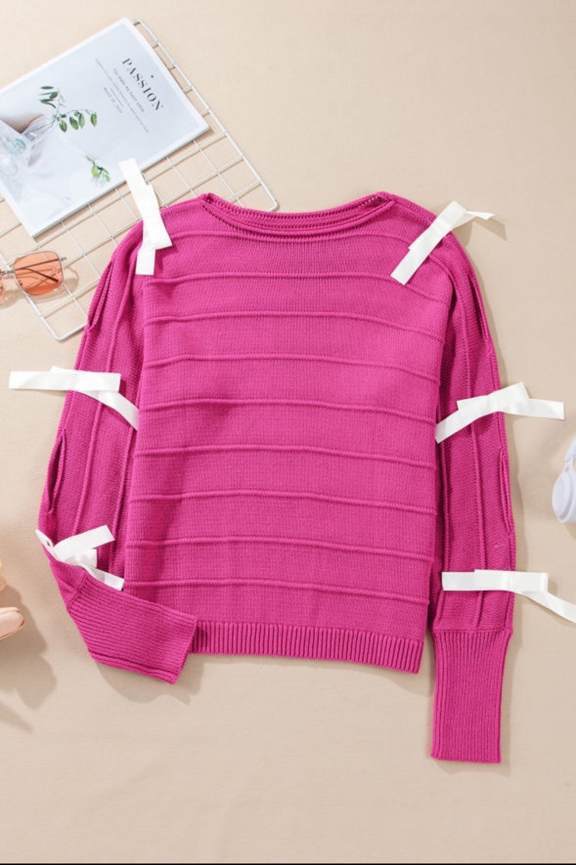 Rollneck Bow Cut Out Sweater