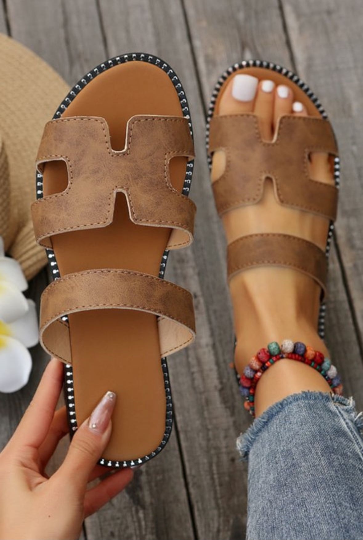 H Band Strap Sandals