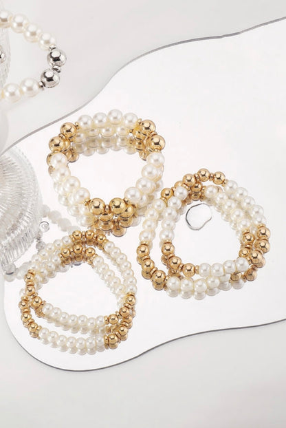 Pearl Bead Bracelet Set