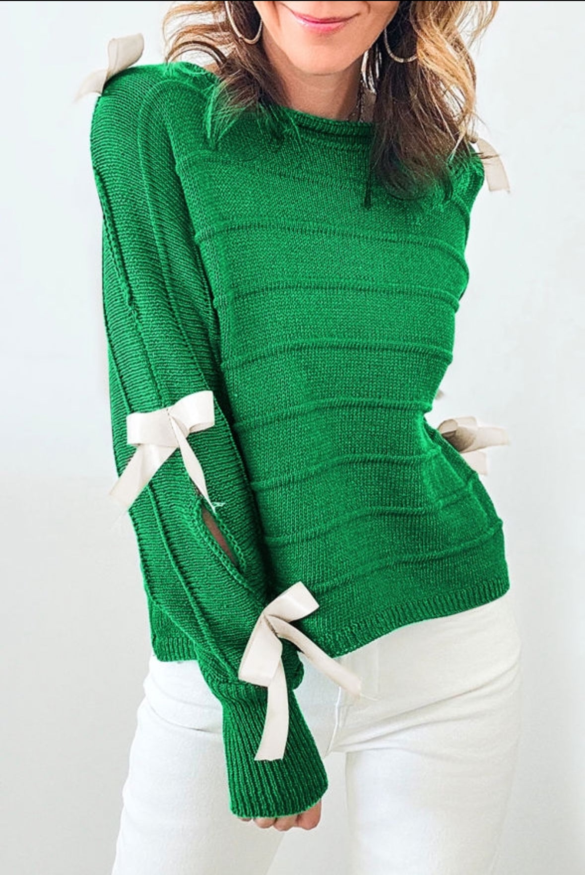 Rollneck Bow Cut Out Sweater