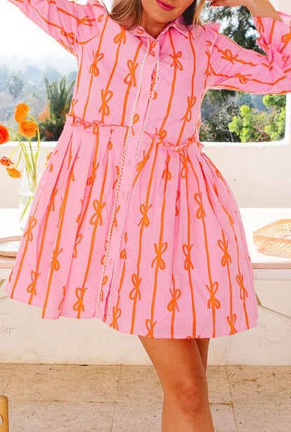 Ruffled Bow Dress with pockets