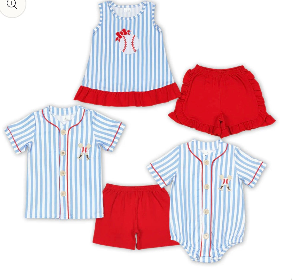 Striped Baseball Sibling Sets