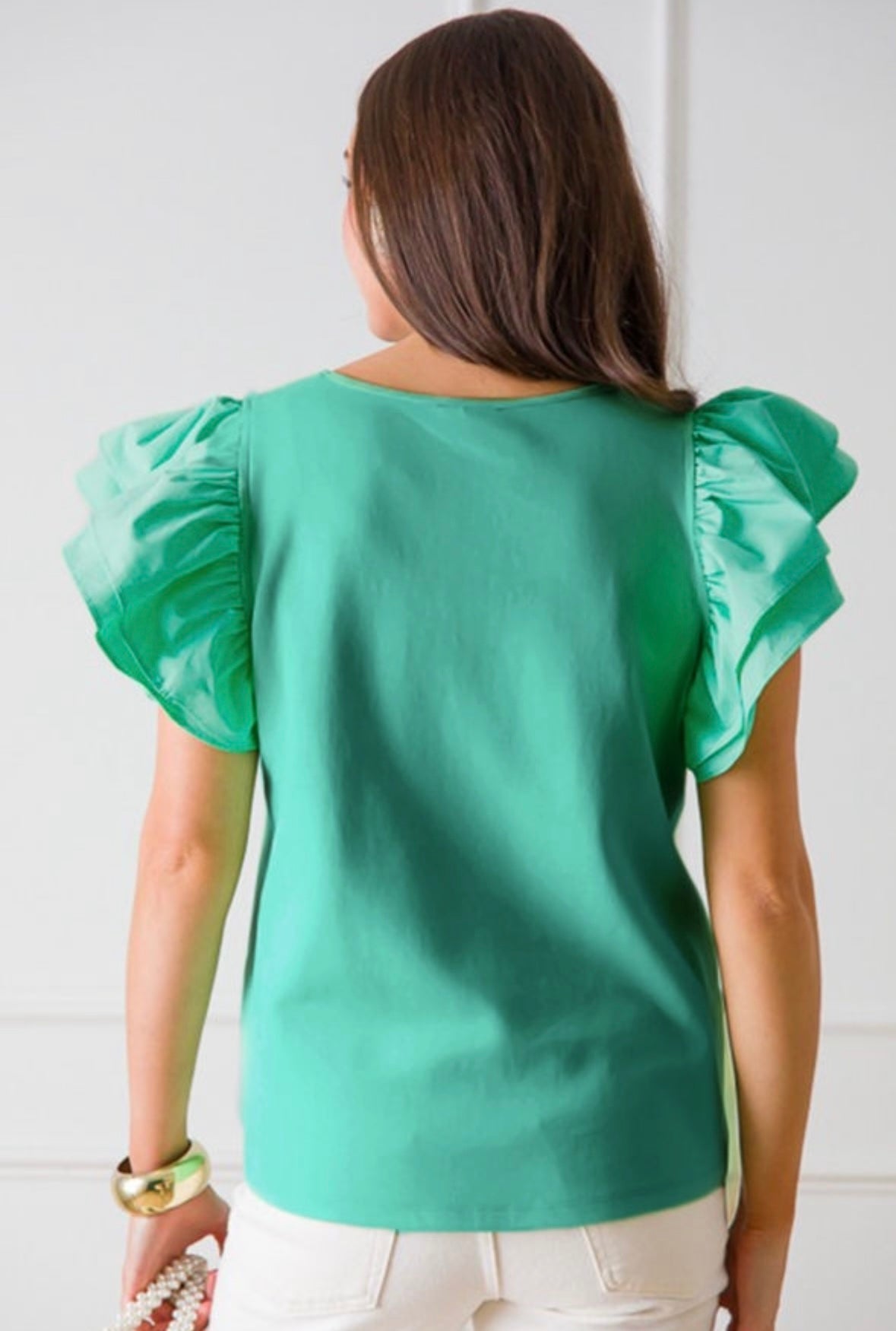 Square Neck Ruffled Top