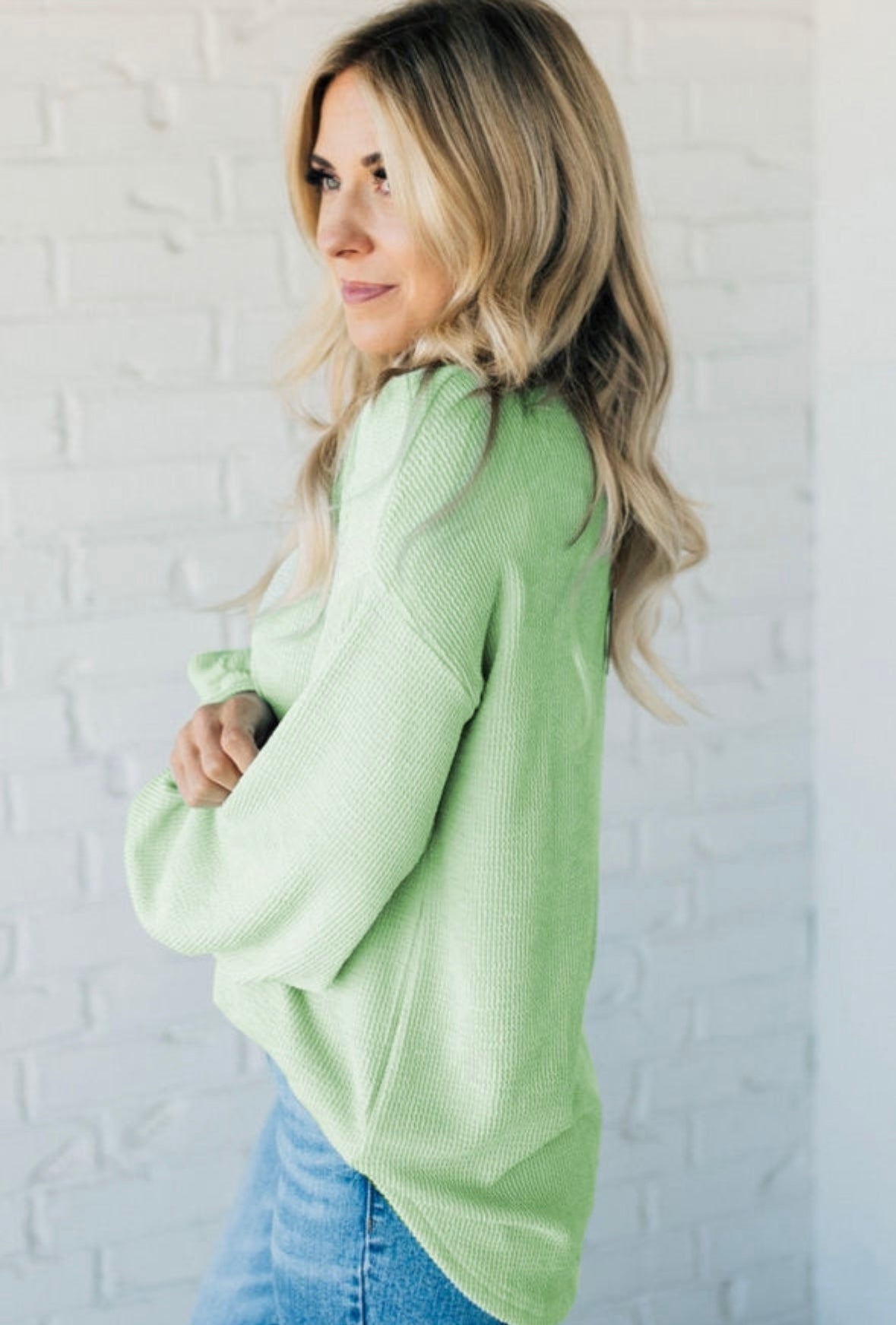 Moonlight Jade Ribbed Sweater