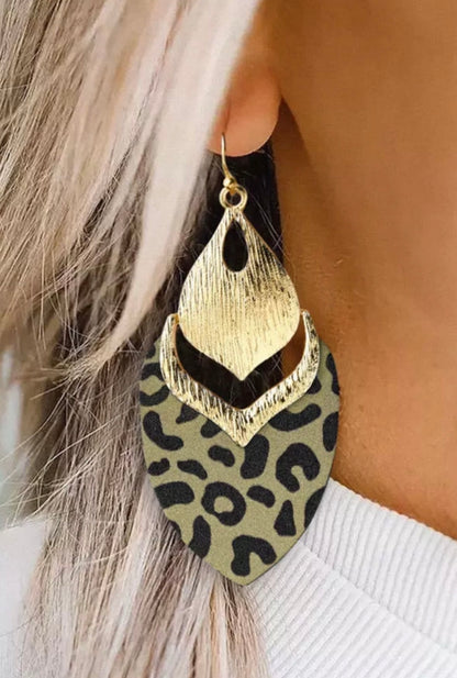 Leopard Leaf Drop Earrings