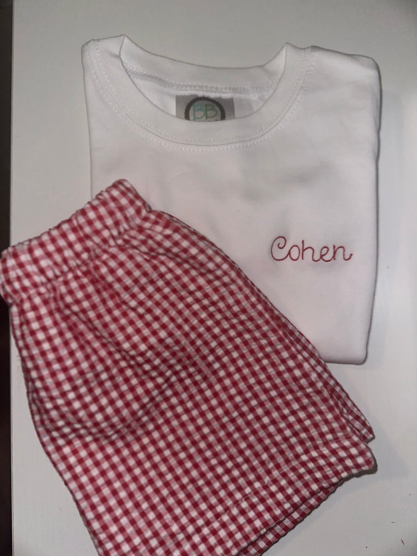 Name Tee + Seersucker Short Set