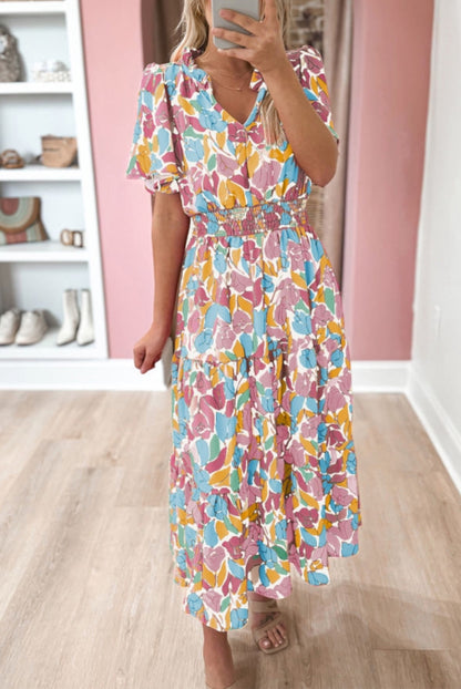 Smocked Waist Tiered Maxi Dress