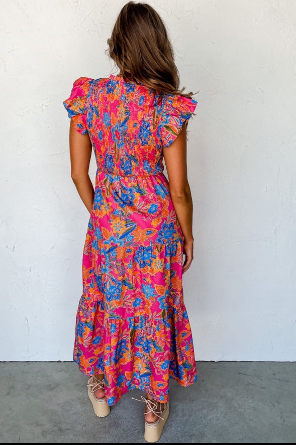 Boho Floral Print Maxi