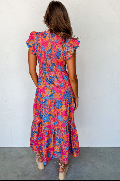 Boho Floral Print Maxi