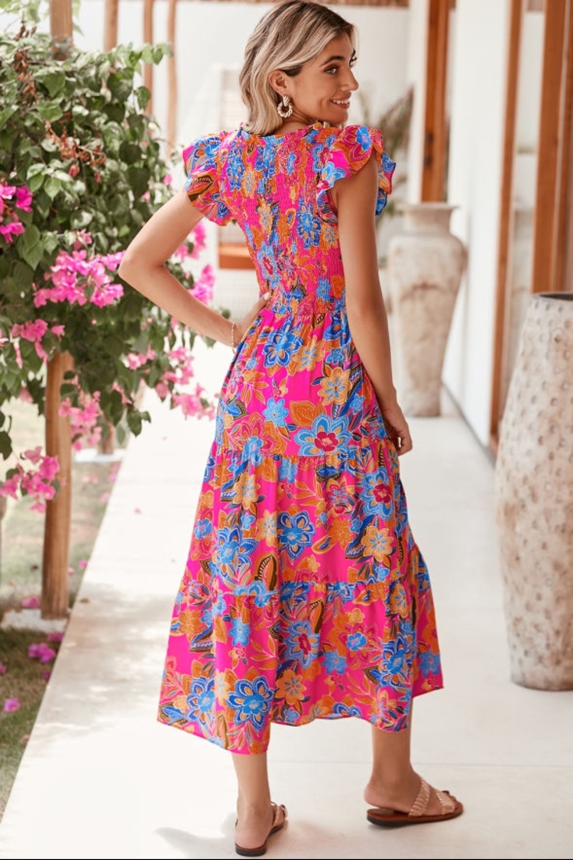 Boho Floral Print Maxi