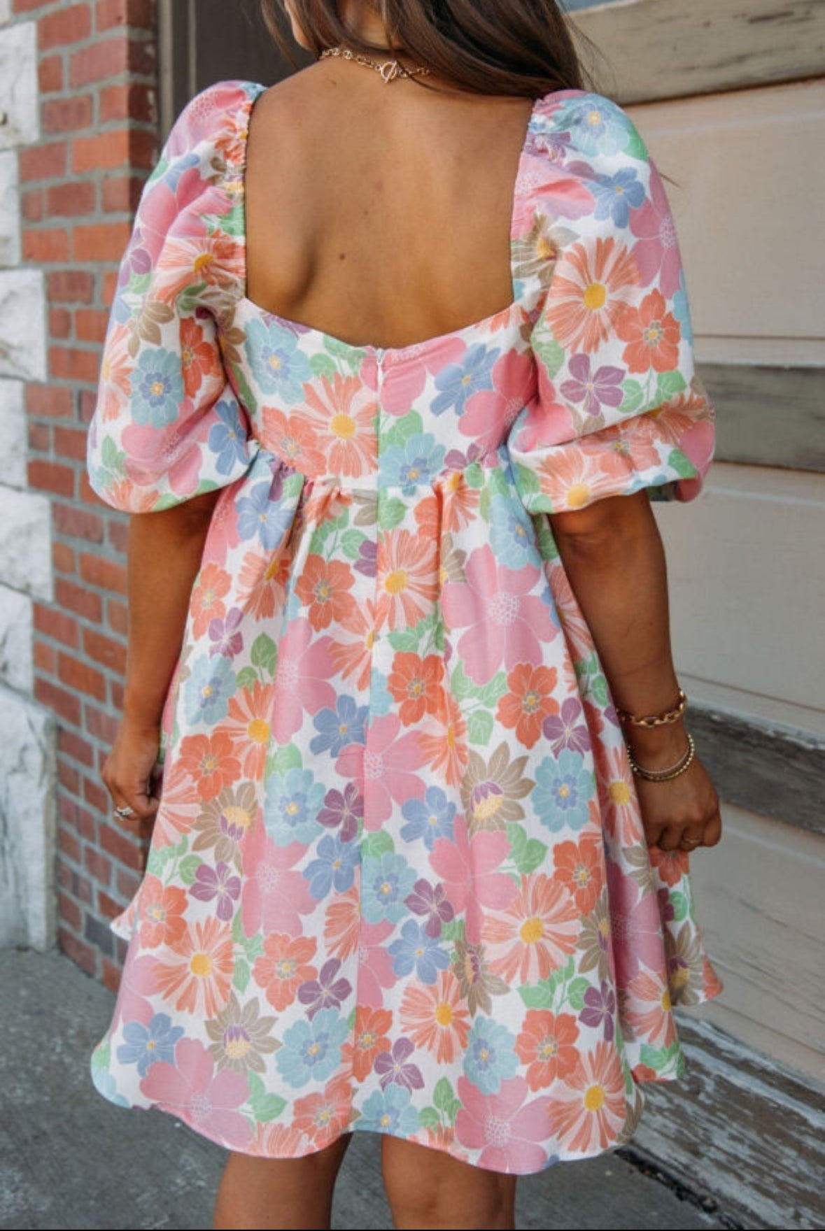 Floral Puff Sleeve
Babydoll Dress