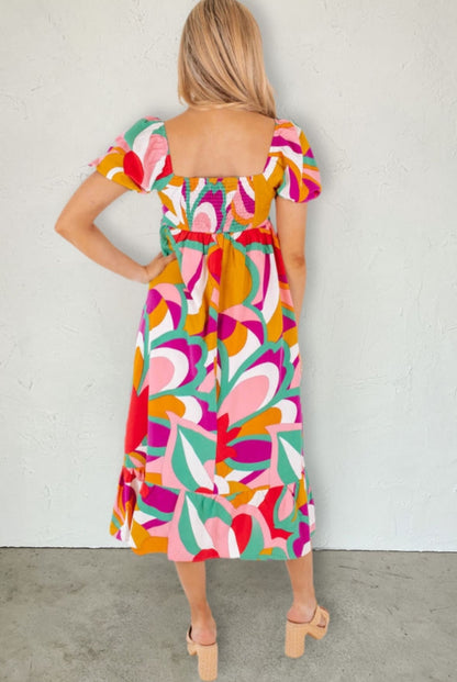 Abstract Midi Dress