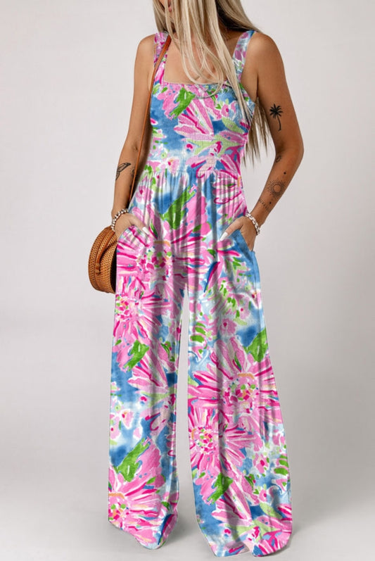 Lily Inspired Smocked Wide Leg Jumpsuitc