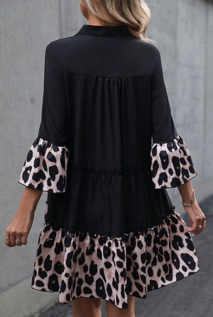 Leopard Patchwork Dress-Plus