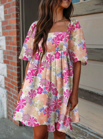 Floral Puff Sleeve
Babydoll Dress