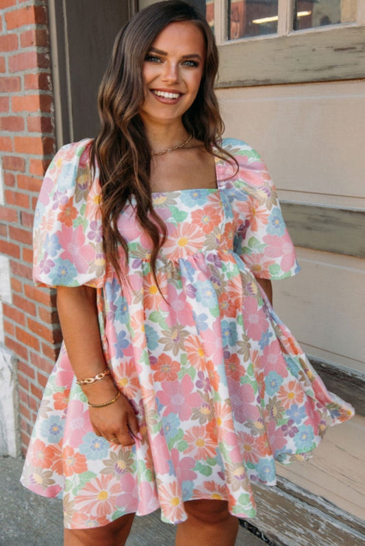 Floral Puff Sleeve
Babydoll Dress