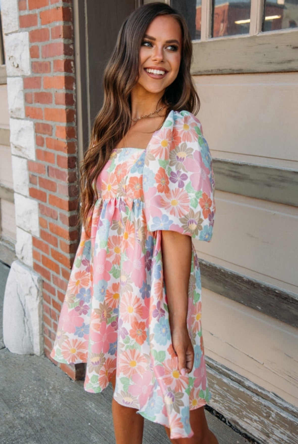 Floral Puff Sleeve
Babydoll Dress