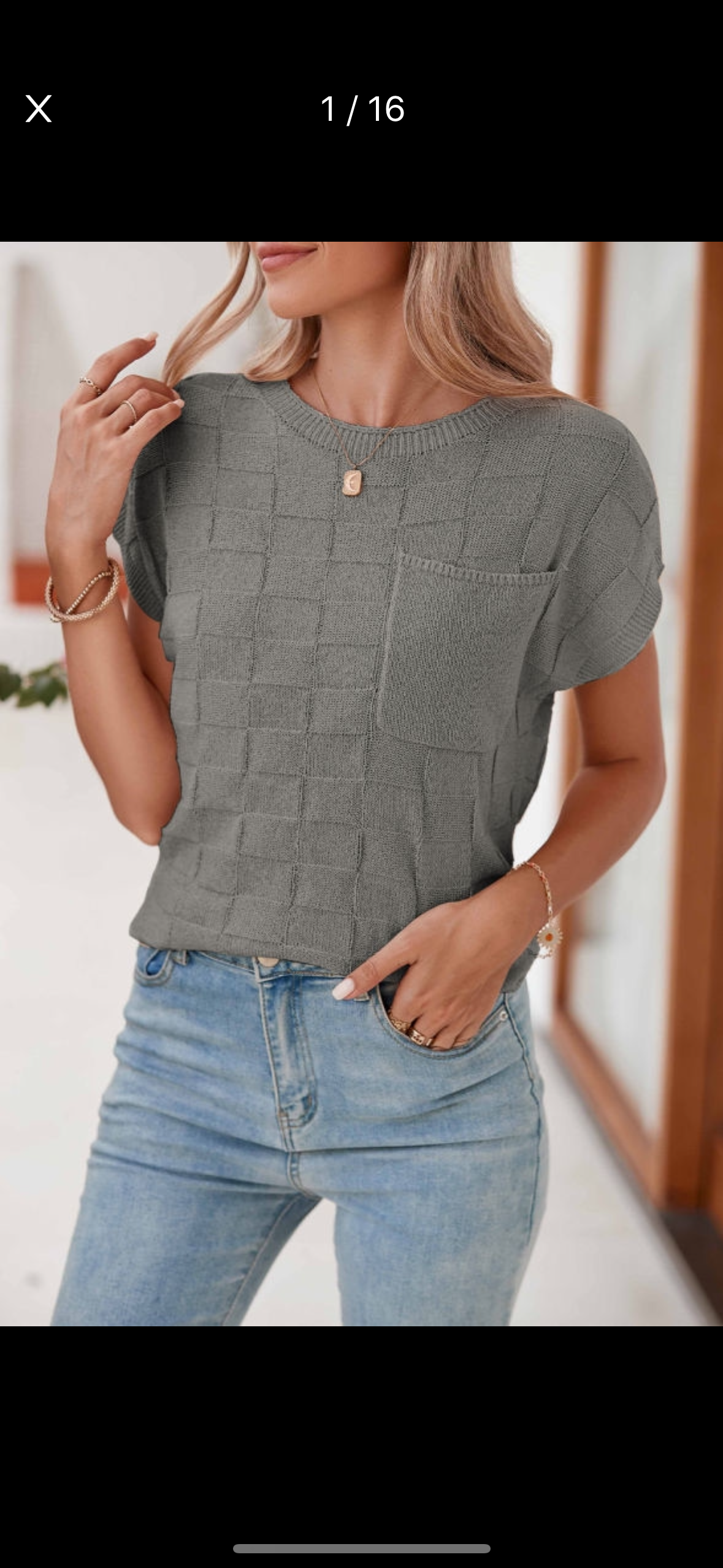 Lattice Pocket Blouse