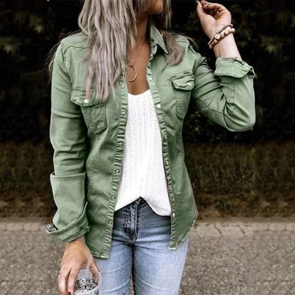 Pleated Denim Shirt