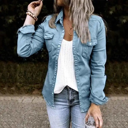 Pleated Denim Shirt