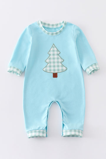 Plaid Appliqué Christmas Romper