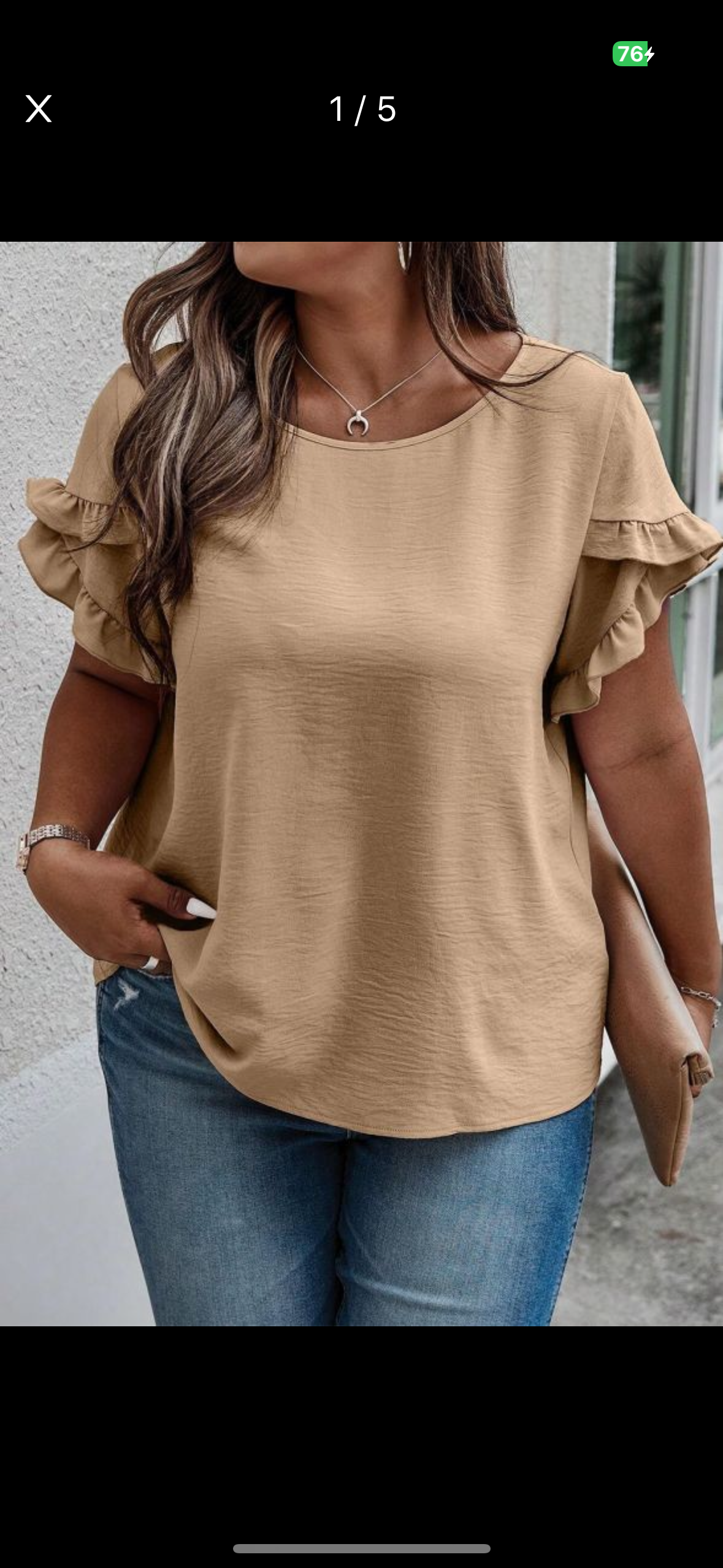 French Ruffled Sleeve Top-Plus