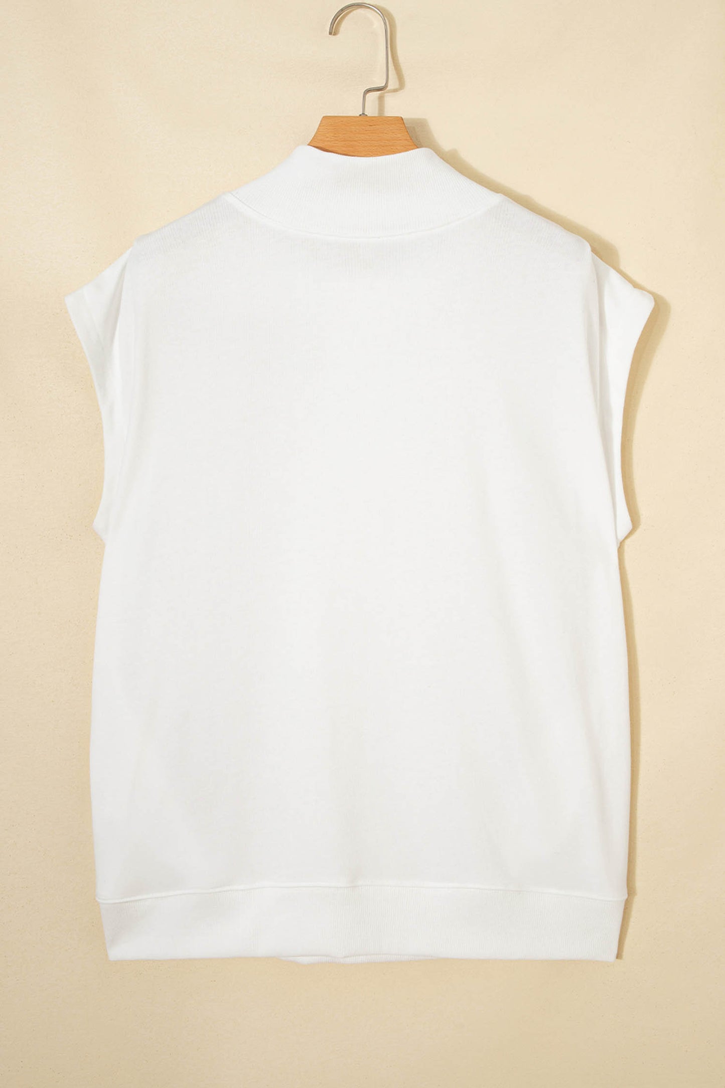 White Patriotic Slogan America Flag Print Mock Neck Tee