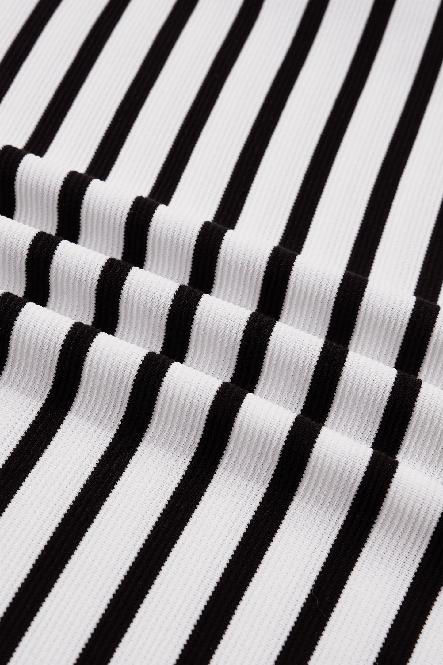 Black Stripe Short Puff Sleeve Color Block Polo Collar Blouse