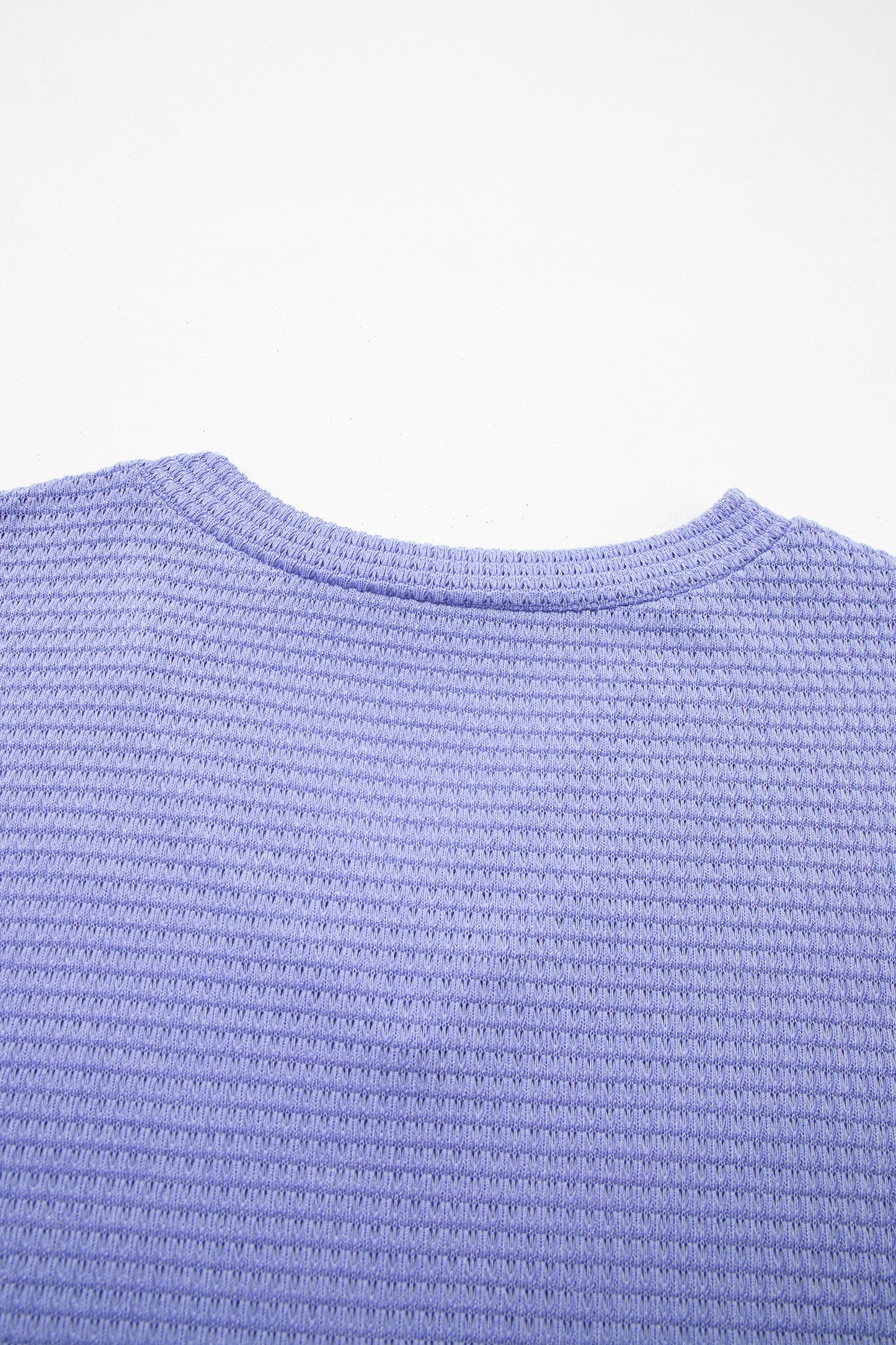 Strawberry Pink Waffle V Neck Short Sleeve Knit Top