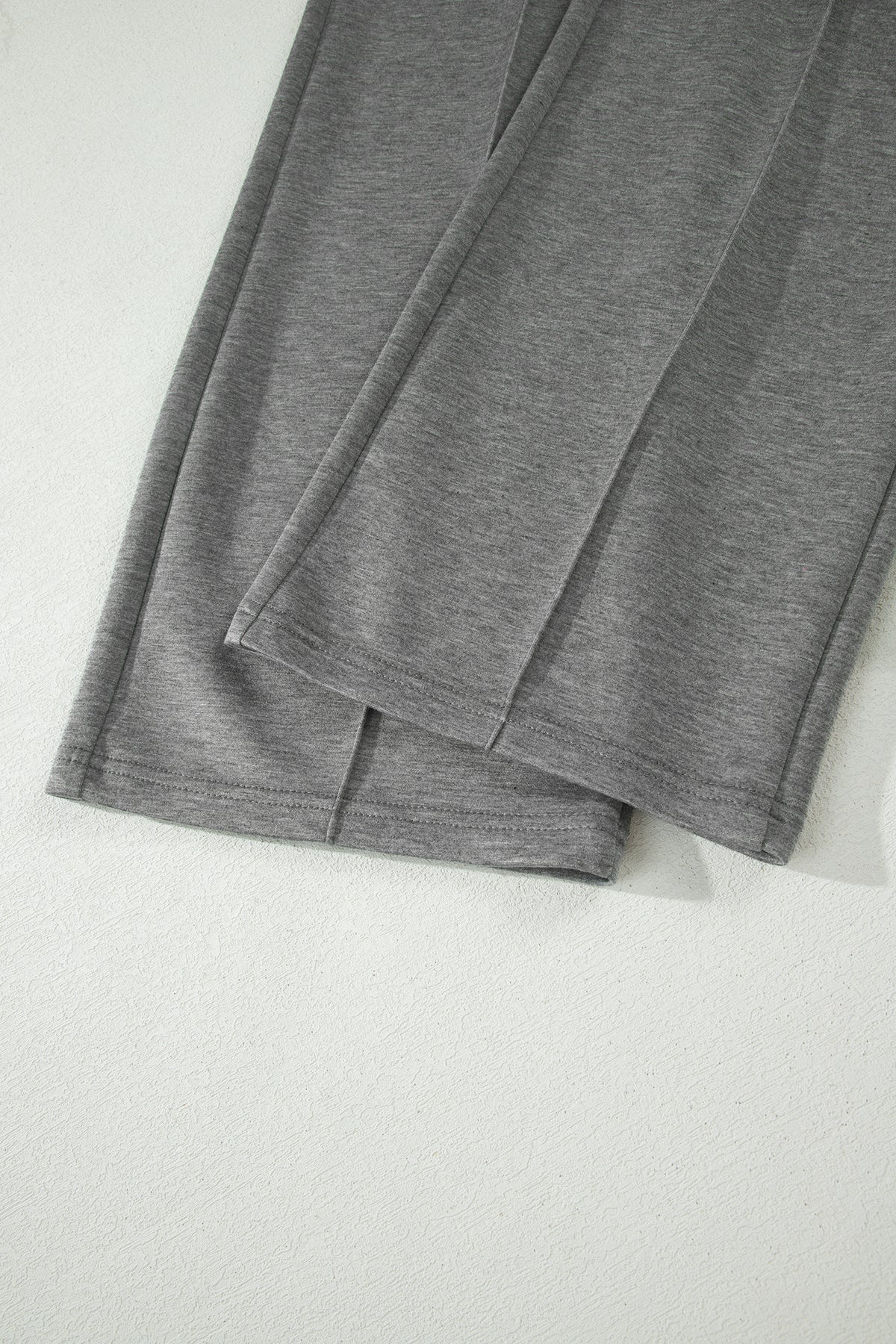 Gray Half Zip Polo Tee Casual Pant Set