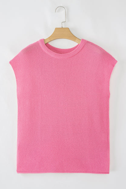Jet Stream Solid Color Side Slits Sweater Tee