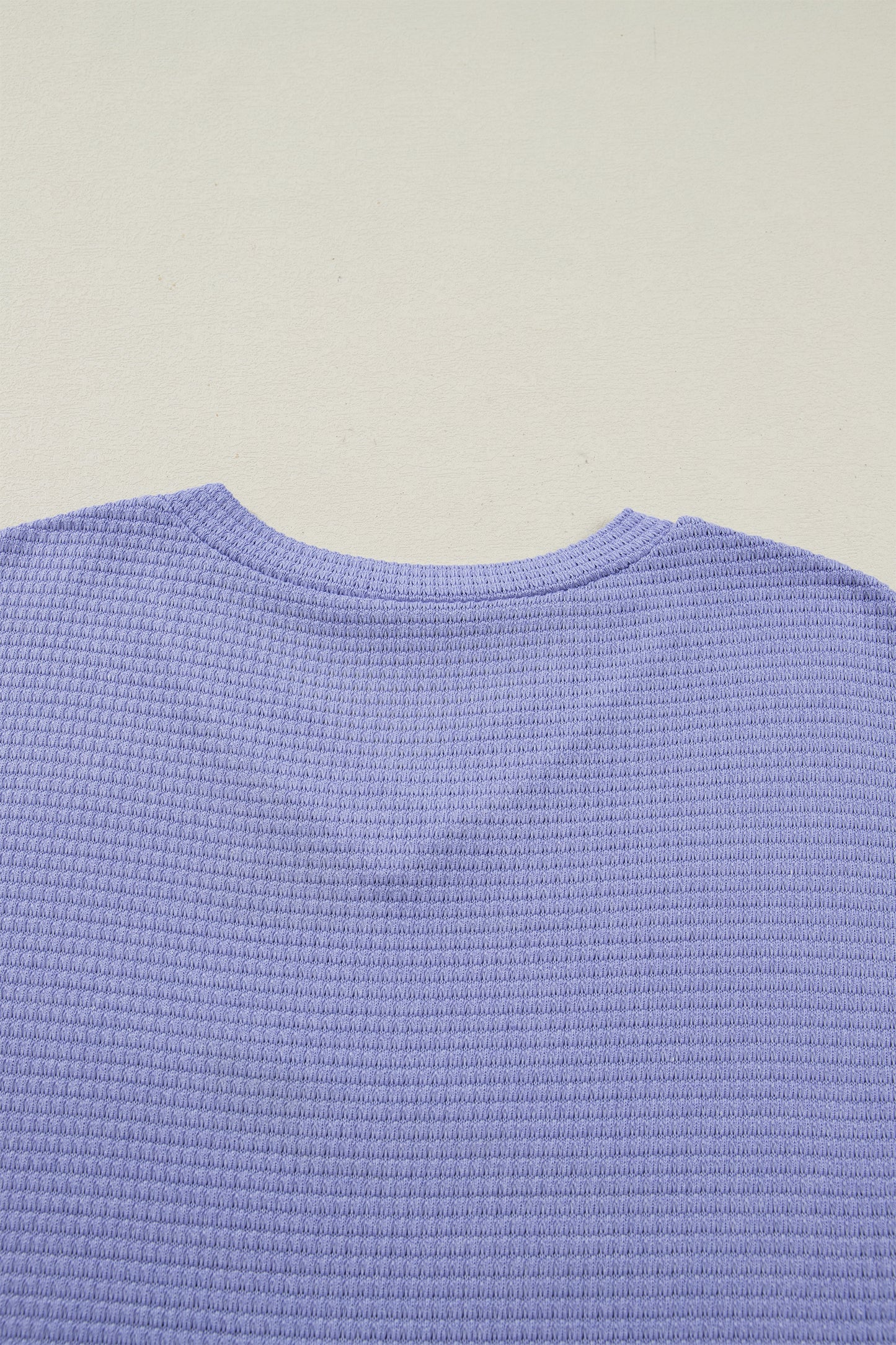 Strawberry Pink Waffle V Neck Short Sleeve Knit Top
