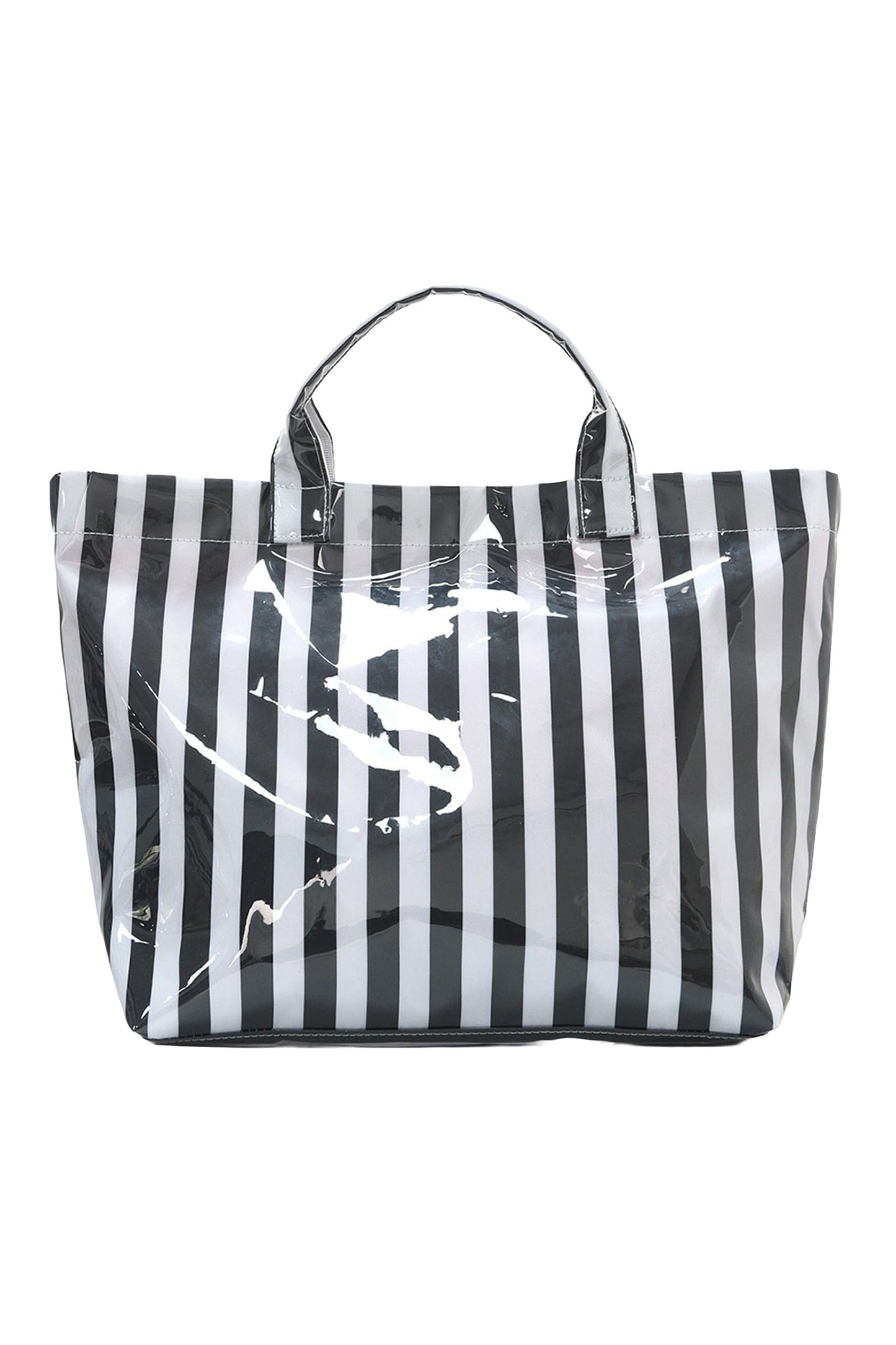Rainbow Glossy Striped Vinyl Large Tote Bag
