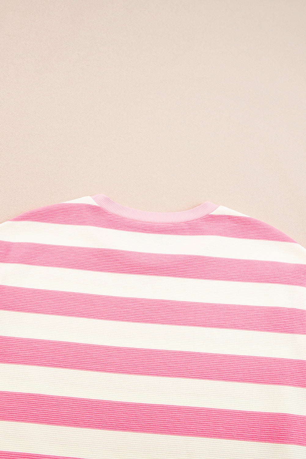 Khaki Stripe Cap Sleeve Shift T Shirt Dress